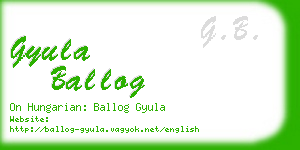 gyula ballog business card